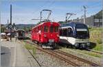 Die ABe 4/4 I N� 35 rangiert in Blonay um ihren Zug zur R�ckfahrt nach Chaulin zu �bernehmen. Rechts im Bild steht der CEV MVR ABeh 2/6 7508. 

23. August 2026