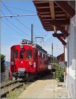 Der RhB Bernina Bahn ABe 4/4 I N� 35 der Blonay Chamby Bahn ist mit ihrem Museumszug in Chamby angekommen und wird in K�rze nach Chaulin weiter fahren. 

23. August 2026
