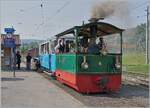 Festival Suisse de la vapeur (Schweizer Dampffestival 2025) - die letzte Fahrt der  Rimini ; der G 2/2 N�4 RIMINI der Blonay Chamby Bahn steht eine eingehende Revision bevor und so verabschiedet sie sich hier mit einer letzten Fahrt nach Chaulin f�r ein paar Jahre. Das Bild entstand unmittelbar vor der Abfahrt in Blonay, auf dem Zugziel Anzeiger im Hintergrund wird auf das Ereignis aufmerksam gemacht.  

9. Juni 2025