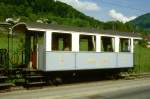BC Museumsbahn - ex AOMC BC 10 am 19.05.1997 in Blonay  - 2./3.Klasse Personenwagen 2-achsig mit 2 offenen Plattformen - Baujahr 1908 - SIG - Gewicht 7,10t - 6/24 Sitzpltze - LP 9,54m - zulssige
