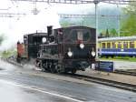 BC / BDB  - Dampflok G 3/3 909 zusammen mit der HG 3/3 1067 bei einer Rangierfahrt im Bahnhof Interlaken ost am 15.05.2010