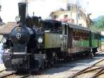 Dampflok G 2 x 2/2 105 + C 44 B.O.B der Touristikschmalspur Bahn BC = Blonay Chamby oberhalb Montreux im Bahnhof von Blonay ..Dampflok ex SEG/MEG Nebenbahn Zell - Todtnau / Deutschland Foto vom