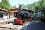 Museumsbahn Blonay-Chamby.Dampflok G 2x2/2 Nr.105 MGB Karlsruhe 1918.Camby,Depot Chaulin 07.06.14