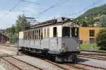 Museumsbahn Blonay-Chamby.Triebwagen der ex.Leuk-Leukerbad Bahn ABFe 2/4 Nr.10
beim umsetzen in Blonay.07.06.14