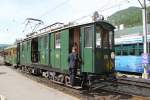 Museumsbahn Blonay-Chamby.Gütertriebwagen Fe4/4 Nr.151(Compagnie Genevoise de Tramways Electriques 1911)Man beachte den Stangenstromabnehmer,den das Fahrzeug früher hatte.07.06.14