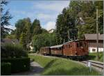 Die BOB HGe 3/3 N° 29 auf dem Weg nach Chamby in Blonay bei Kilometer 6.6 am 14. Sept. 2014