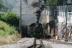 HG 3/3 1067 hat den steilen Aufstieg ber die Brnig-Westrampe geschafft; 22.08.2010