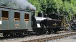 Ballenberg Dampflok G 3/4 208 von Meiringen nach Interlaken Ost dampft durch den Bahnhof von Ringgenberg. (05.08.2012)