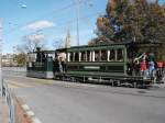 Berner Dampftramway,Die Tram bei der Kirchenfeldbrcke am 13.10.02 