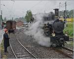 50 Jahre Blonay - Chamby; Mega Steam Festival, das ist Dampf vom feinsten: die SBB G 3/4 208 vom der Dampfbahn Ballenberg beim Rangieren in Blonay.