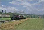 Das CTVJ (Compagnie du Train à Vapeur de la Vallée de Joux) Tigerli E 3/3 8494 (UIC 90 85 0008 494-6) der SLM mit Baujahr 1909 erreicht in Kürze sein Ziel Le Brassus; hier ist der Zug