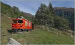Die DFB HGm 4/4 61 hat auf der Fahrt von Gletsch nach Oberwald mit ihrem  Dieselzug  ihr Ziel schon fast erreicht.