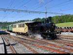 DBB - Dampflok Ed 3/4  51 mit Dampfzug nach Huttwil im Bahnhof von Sumiswald-Grünen am 08.06.2019