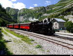 DFB - Dampfzug mit der FO HG 3/4  4 im Bahnhof Gletsch am 27.07.2018