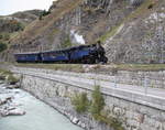 DFB Dampfzug mit HG3/4 Nr.1(ex.BFD/FO/Vietnam)kurz vor der Endstation Realp DFB.16.09.18