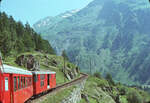 Mit der Matterhorn-Gotthard-Bahn (damals als Furka-Oberalp-Bahn) durchs Goms: Früher verliess der Zug während der Sommermonate das Goms Richtung Innerschweiz über den Furka-Pass und den