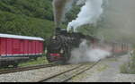DFB - HG 4/4  708 bei der ausfahrt aus dem Bahnhof Gletsch am 26.07.2026