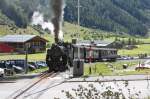 DFB Dampfzug mit Lok HG 3/4  Furkahorn  Nr.1(1913)nach Realp.Oberwald 28.08.11