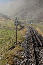 Das Ende des Zahnstangenabschnitts vor der Station Tiefenbach.