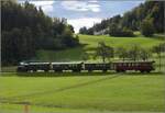 Fahrtag DVZO mit 120-jähriger Lady.

Ed 3/3 401 'Bauma' in Bussental. Oktober 2021.