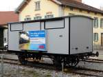 DVZO - Historischer Gterwagen mit Plakatwand mit Werbung fr DVZO abgestellt in Uster am 14.03.2009