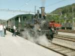 DVZO Dampfzug kurz vor der Abfahrt nach Hinwil mit Lok 401 Bauma 
(SLM 1901)Etwas spter  gab sie ihren Geist auf .
Bauma 16.08.09