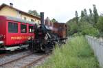 Club del San Gottardo.Umsetzen der Lok E3/3 8463(SLM 1904)im Malnate/It.Die Personenwagen des Vereins stammen von der Rorschach-Heiden Bergbahn.