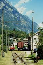 FM Blick auf die einfache Gleisanlagen des Bahnhofes Cama am 02.09.1995.