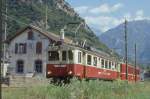 FM Extrazug 5 Cama - Arbedo-Castione vom 02.09.1995 Ausfahrt San Vittore mit Triebwagen ABe 4/4 42 - BDe 4/4 491