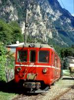 FM Extrazug 3207 fr GRAUBNDEN TOURS Cama - Castione-Arbedo vom 29.08.1997 kurz vor Abfahrt in Cama mit Triebwagen BDe 4/4 491 - A 1102.