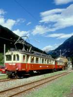 FM Extra-GmP 3209 fr GRAUBNDEN TOURS Cama - Castione-Arbedo vom 29.08.1997 in Grono mit Triebwagen ABe 4/4 42 - B 21 - Ua 8313.