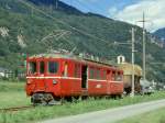 FM Lschzug mit Gterbefrderung 3213 fr GRAUBBNEN TOURS von Grono nach Castione-Arbedo vom 29.08.1997 bei San Vitorre mit Triebwagen BDe 4/4 491 - Ua 8313 (beladen) - Xk 8609 (Lschwagen).