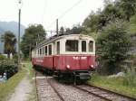Ferrovia Mesolcinese(ehem.Bellinzona-Mesocco Bahn,BM/RhB)Triebwagen ABe 4/4 No.41 ex.Appenzeller-Bahn,beim Rangieren in Cama/GR am 21.07.02