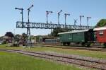 Blick auf die restaurierte historische Signalbrcke(ex.Bahnhof   Romanshorn 1913)Sie wurde 2003 beim Bhf.Romanshorn demontiert(zum Glck   nicht verschrottet)und in diesem Jahr im Locorama wieder