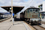 GROSSER BAHNHOF LYSS  für die Sonderleistung von SWISSTRAIN  mit den historischen Lokomotiven  Ae 4/7 10987, Ae 4/7 10951 sowie der Re 6/6 11602  MORGES   am 3.