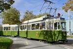 Standarttram Be 4/4 107 mit B 337 als Shuttle zum Depot Bolligenstrasse am 28.10.23 beim Guisanplatz.