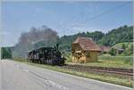 Mit einem Dampfzug der  Emmentalbahn  auf der Fahrt nach Wasen i.