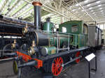 Eine Baulokomotive der Gotthardbahn mit der Betriebsnummer 11 aus dem Jahre 1881 im Verkehrshaus der Schweiz (Luzern, September 2011) 