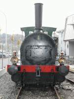 VHS Luzern, Der GNOM  Erste Zahnrad Dampflok Europas (1871 N.Riggenbach) Das Gesicht der Lok  GNOM  am 20.10.02 in Luzern