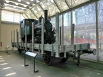 SBB - Güterwagen M 67587 mit Beladung der Dampflok der Waldenburger Bahn G 3/3  6 ( Waldenburg) ausgestellt im Verkehrshaus in Luzern am 21.05.2016