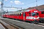 Der ABt 922 des VPM am 16.7.23 beim Gleis 2 im Bahnhof Balsthal.