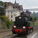 VVT Association Vapeur-Val-de-Travers: TKp 16  Śląsk  (Fablok Charzanów 1952), Umfahren des Zuges für die Weiterfahrt nach Les Verrières, Travers, 21.