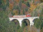 RVT Historique - Über eine Brücke zwischen Les Verrières und Travers - Okt.