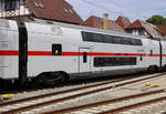 Doppelstockwagen 93 85 4110 515-2 CH-DB DBpza 110.E am 21.05.2020 in Warnemünde.