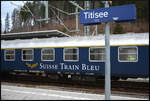 Der 1. Klasse Reisezugwagen  SUISSE TRAIN BLEU  56 80 10-40 360-4 Am IRSI am 28.02.2026 in Titisee.