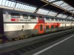 SBB - Doppelstock Personenwagen mit Bistro 2 Kl. B 50 85 66-94 018-7 im Hauptbahnhof von Zrich am 29.11.2008