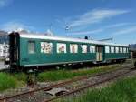 Clupwagen des Eisenbahn- Amateur- Clup- Sargans  Ex SBB Personenwagen B 50 85 20-33 009-5 abgestellt im Bahnhofsareal von Sargans .. Foto vom 07.05.2009 