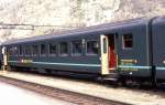 Am 26.3.1990 waren grne Schnellzugwagen Standard in der Schweiz  so wie dieser hier von mir im Bahnhof Brig fotografierte B 508520-34558-0.