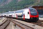 SBB Doppelstocksteuerwagen IC2000 am 10.07.26 in Brig Bhf vom Bahnsteig aus fotografiert 