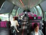 SBB-Panoramawagen, Innenaufnahme auf der Fahrt zwischen Bellinzona und Zrich am 01.